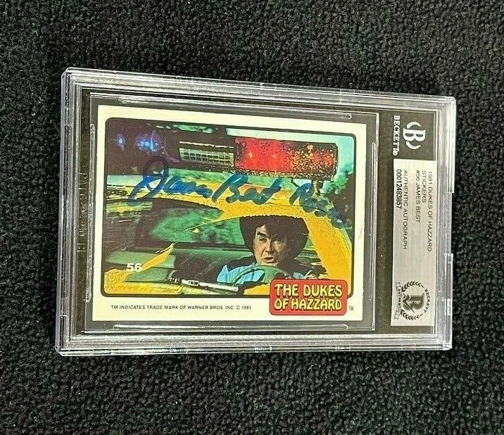 James Best Singed 1981 Dukes Of Hazzard Rosco Card #56 Beckett Authenticated
