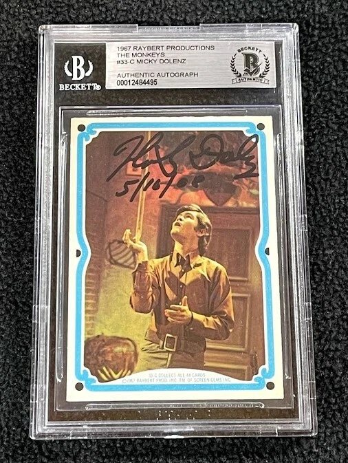 Mickey Dolensz Signed 1967 The Monkees Card #33-C Beckett Certified
