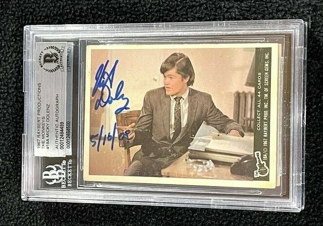 Mickey Dolensz Signed 1967 The Monkees Card #18-A Beckett Certified
