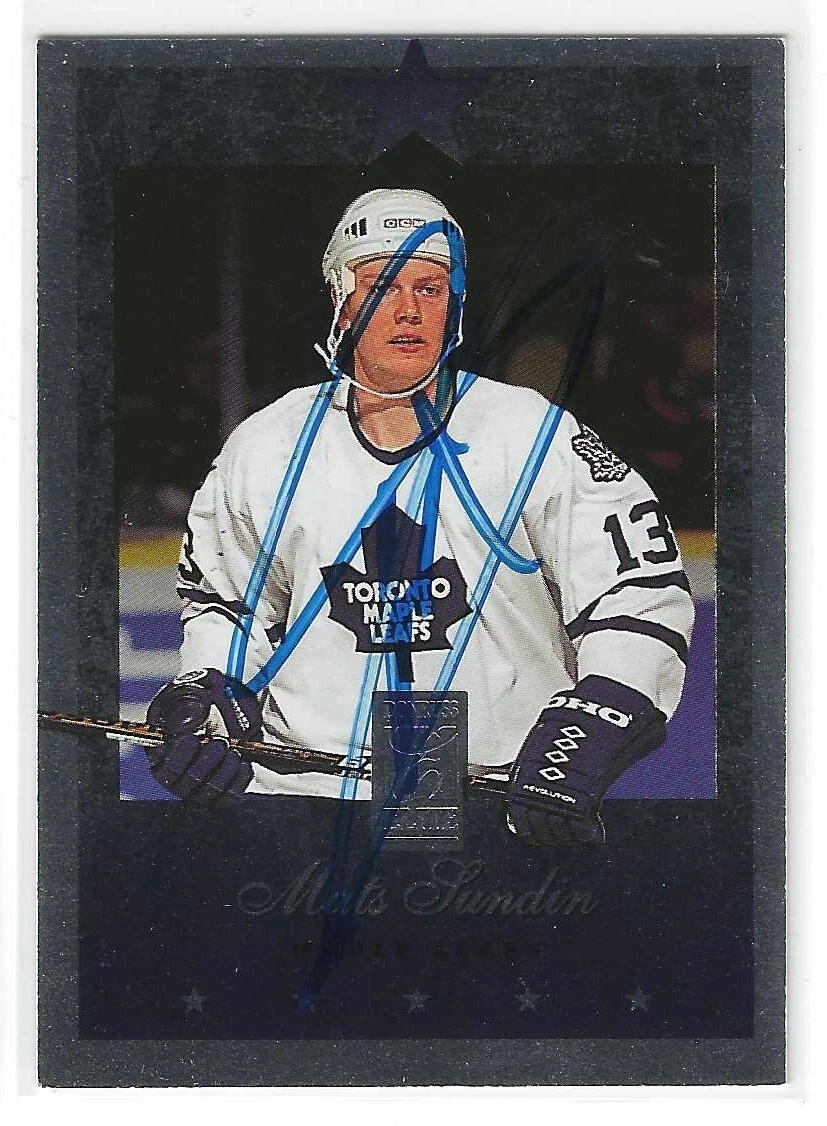 Mats Sundin Signed 1995/96 Donruss Elite Card #72 Toronto Maple Leafs
