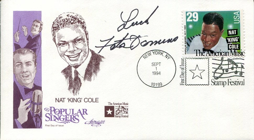 Fats Domino Blueberry Hill Blues Rock & Roll Singer Pianist Signed Autograph FDC

