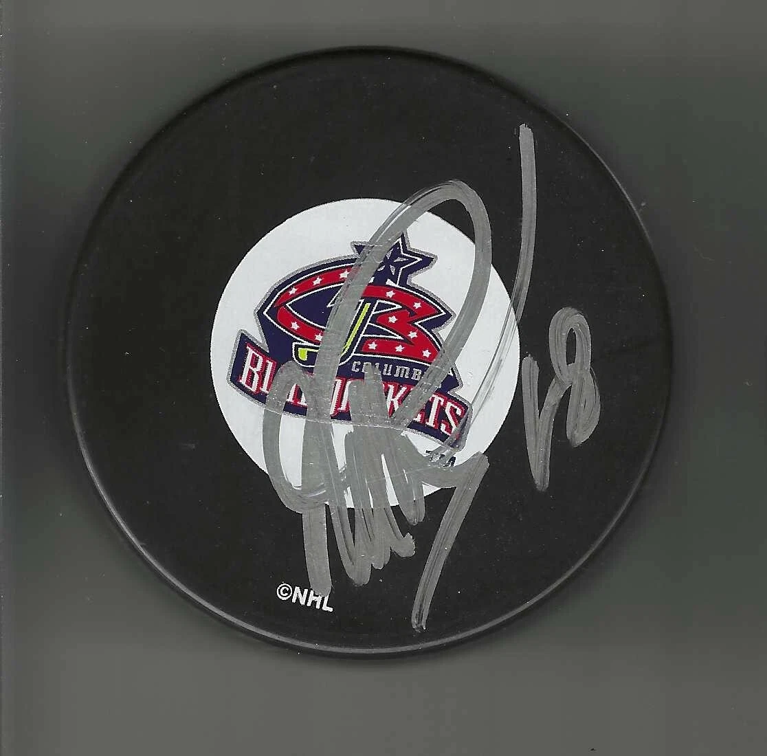 Robert Kron Signed Columbus Blue Jackets Original Logo Puck
