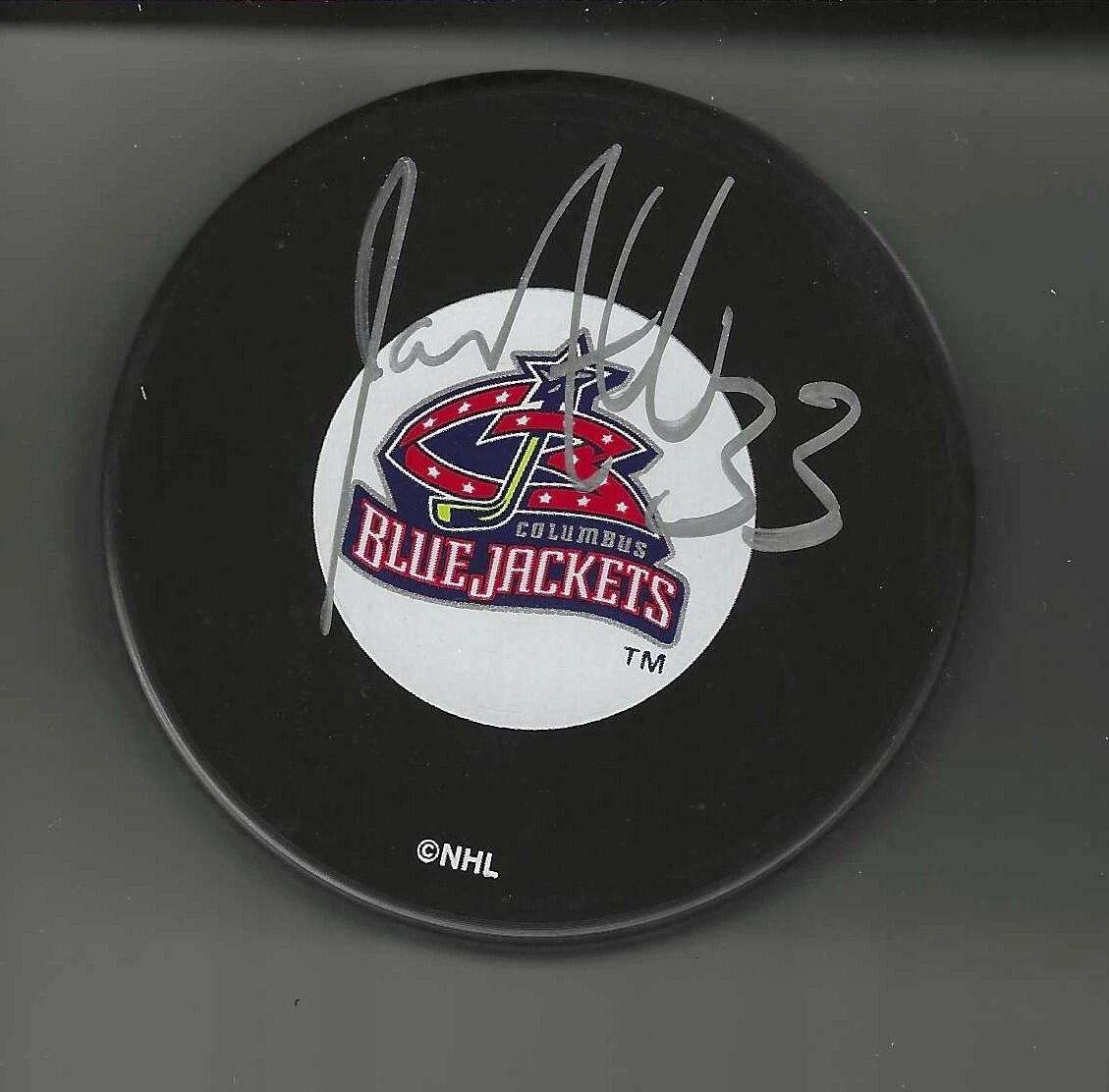 Jamie Allison Signed Columbus Blue Jackets Original Logo Puck
