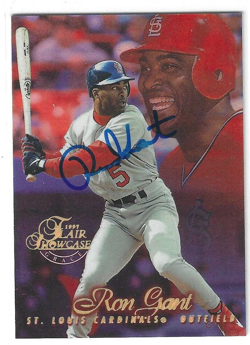 Ron Gant Signed 1997 Flair Showcase Card #1 St. Louis Cardinals
