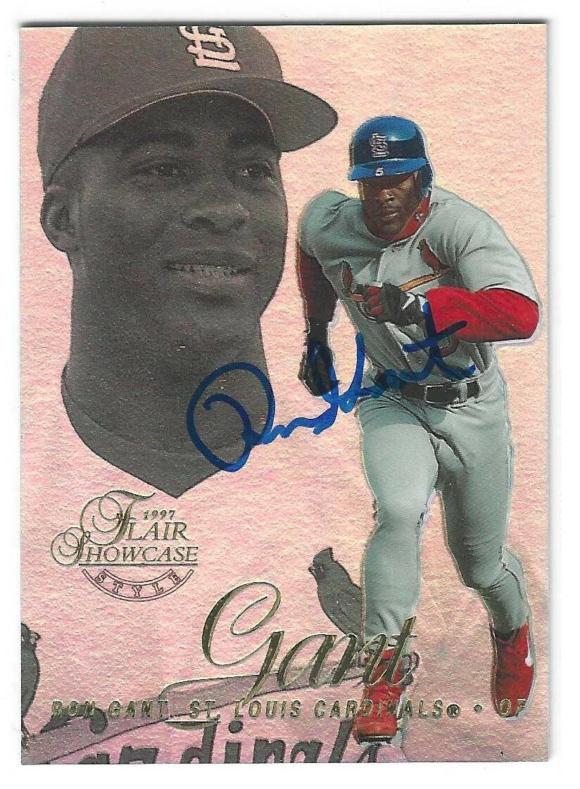 Ron Gant Signed 1997 Flair Showcase Card #2 St. Louis Cardinals
