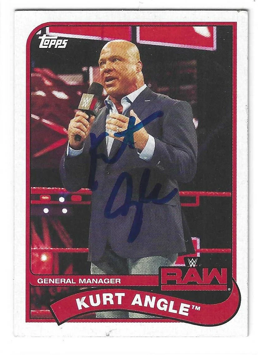 Kurt Angle Signed 2018 Topps WWE Raw Card #42
