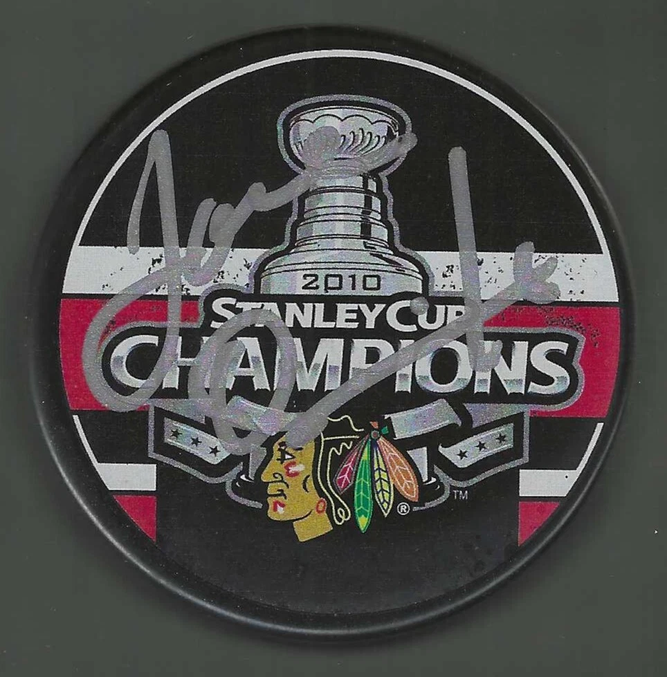 Joel Quenneville Signed Chicago Blackhawks 2010 Stanley Cup Champions Puck
