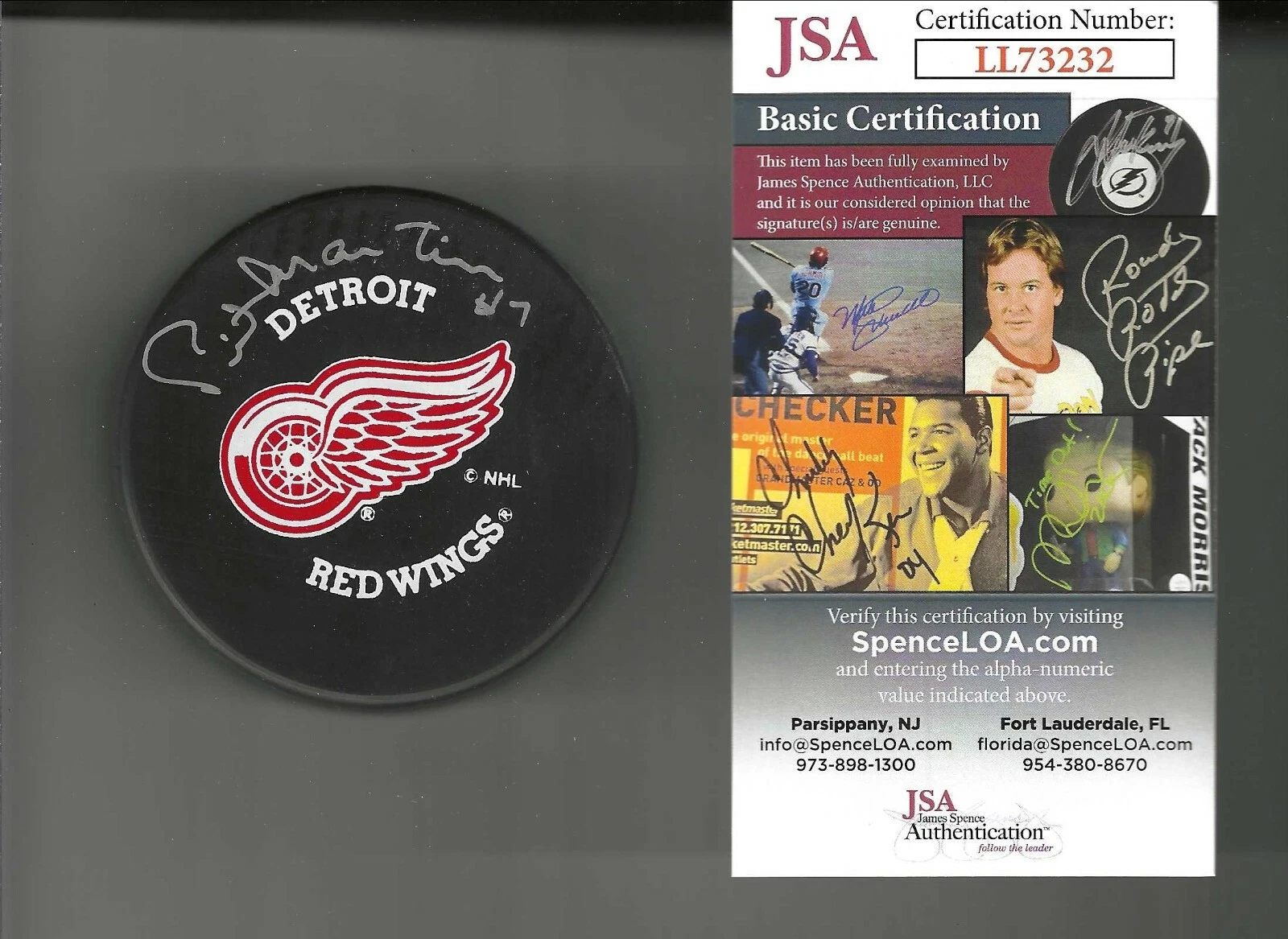 Pit Martin Signed Detroit Red Wings Trench Puck JSA COA
