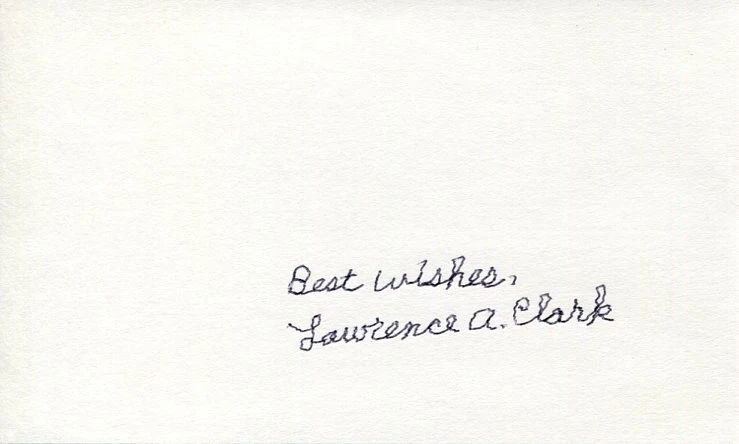 Lawrence Clark WWII War Navy Fighter Ace VF-83 Navy Cross Signed Autograph
