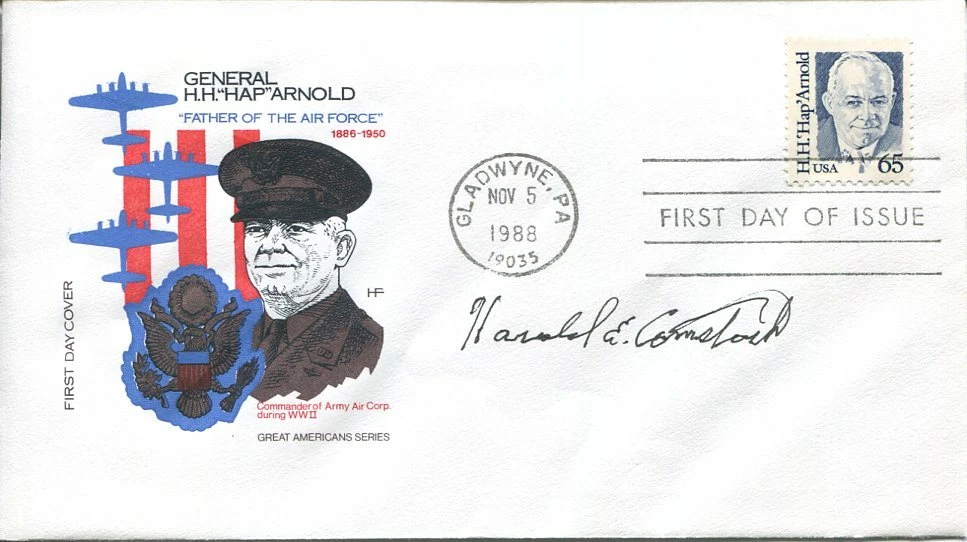 Harold Comstock WWII War Fighter Ace 56th Fighter Group Signed Autograph FDC
