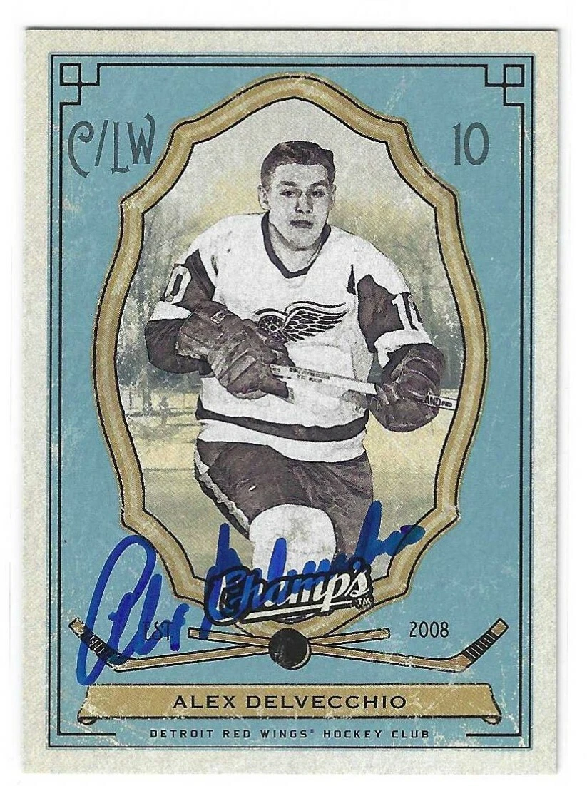 Alex Delvecchio Signed 2009/10 Champs Card #41 Detroit Red Wings
