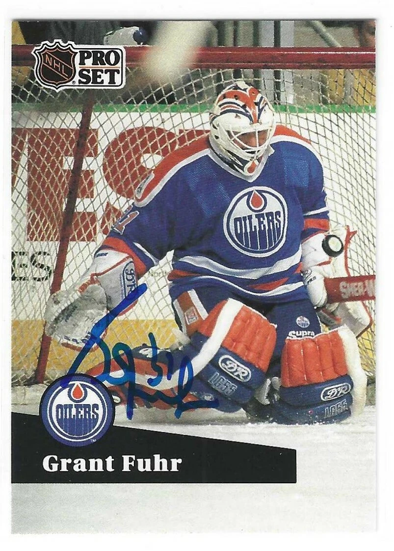 Grant Fuhr Signed 1991/92 Pro Set Card #78 Edmonton Oilers
