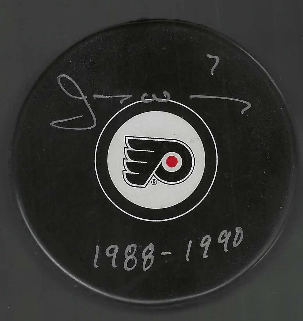 Jay Wells Signed Philadelphia Flyers Puck
