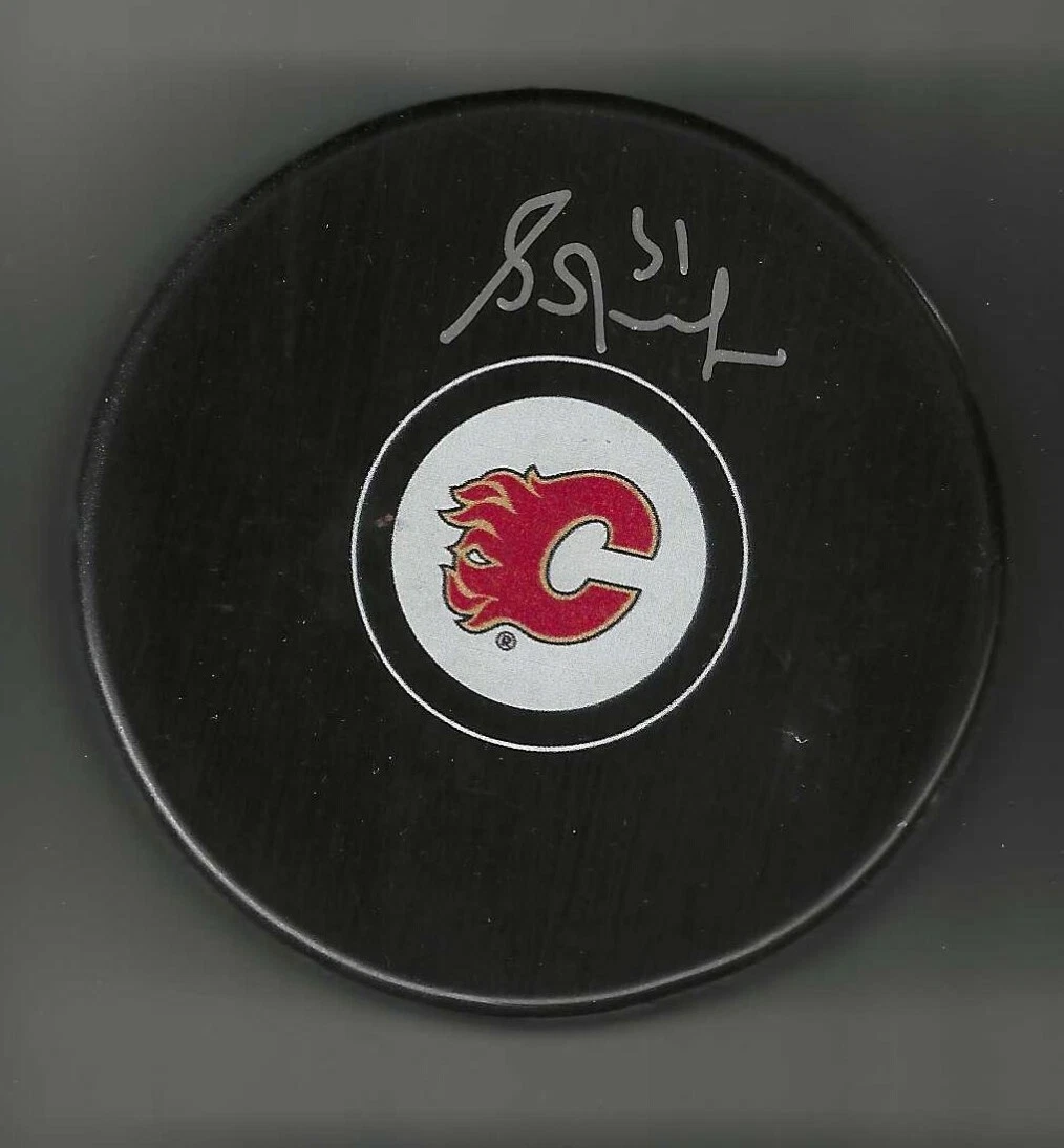 Grant Fuhr Signed Calgary Flames Puck
