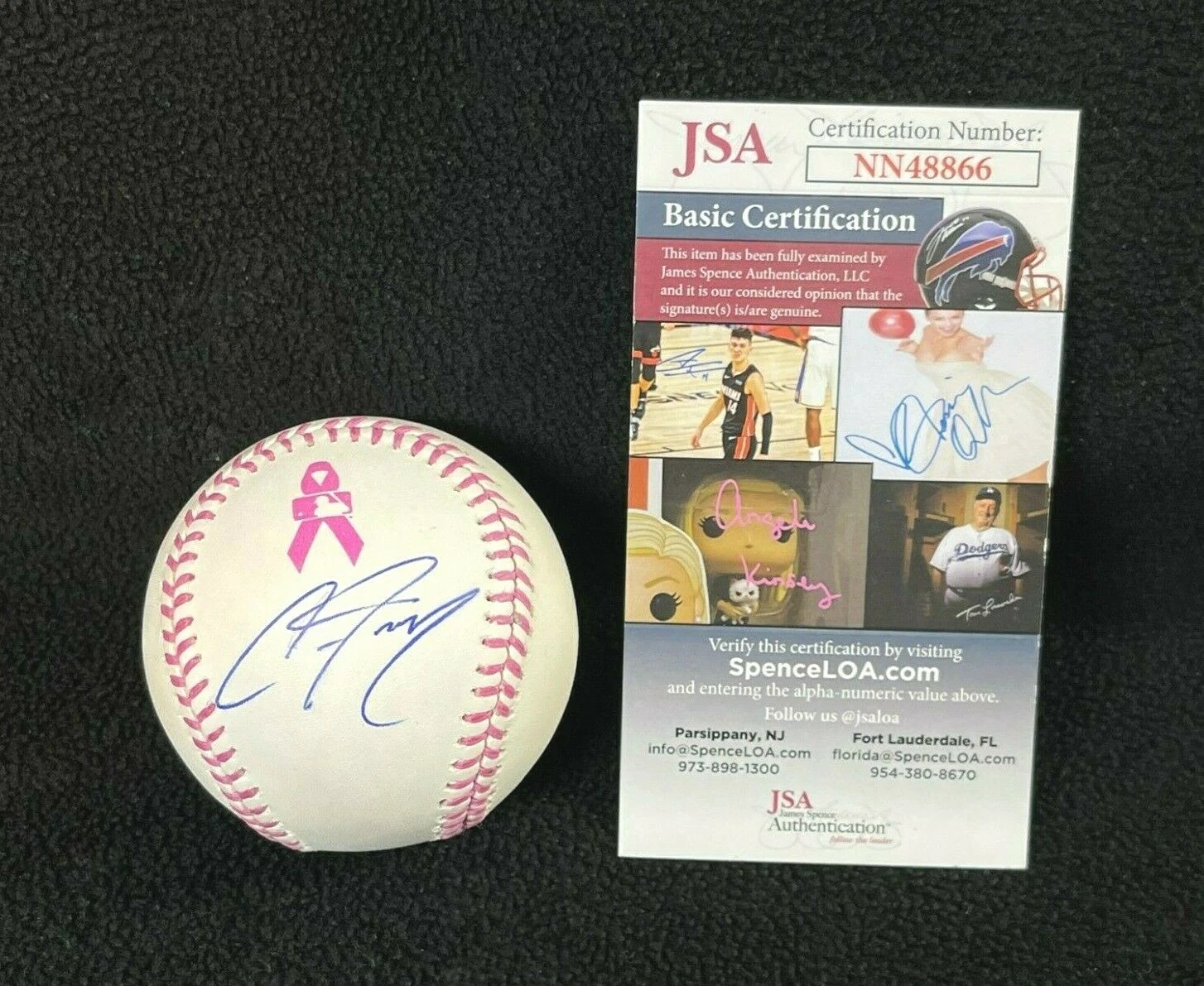 Clint Frazier Signed New York Yankees Rawlings Official Breast Cancer Baseball
