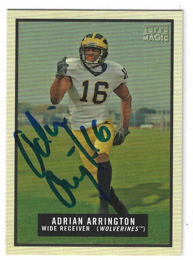 ADRIAN ARRINGTON SIGNED 2009 TOPPS MAGIC CARD #141 MICHIGAN WOLVERINES COLLECTIBLE MEMORABILIA