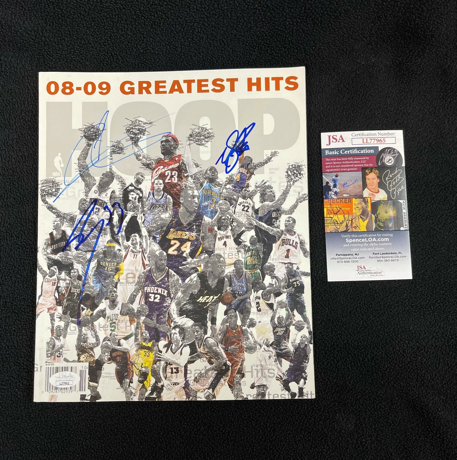 Shaquille O'Neal Carmelo Anthony & Nate Robinson Signed Hoop Magazine JSA COA
