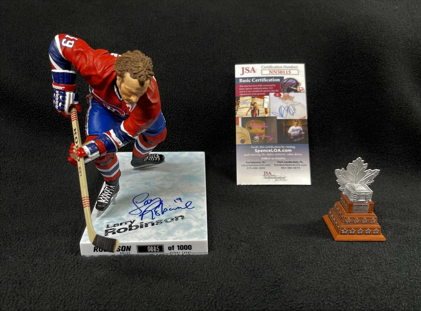 Larry Robinson Signed Montreal Canadiens Conn Smythe McFarlane Figure JSA COA
