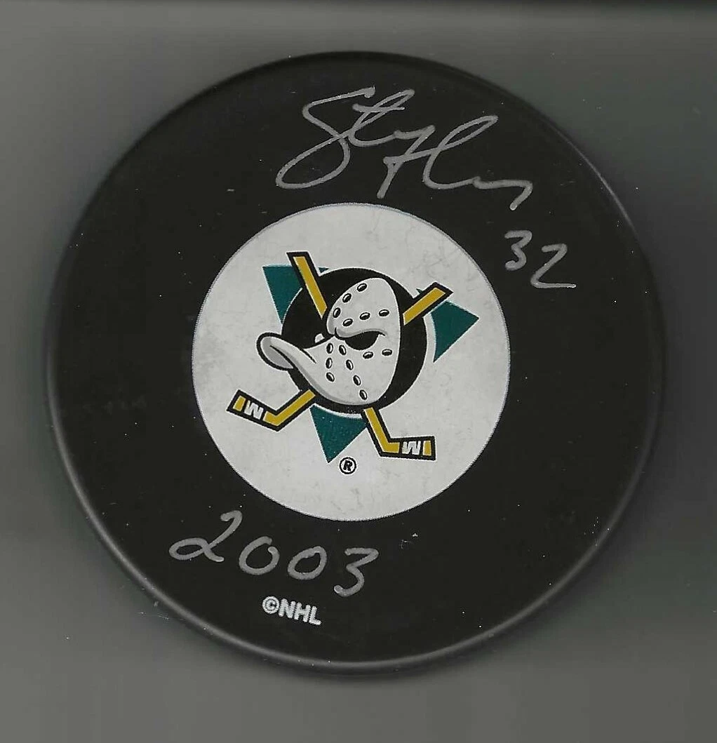 Steve Thomas Signed Anaheim Mighty Ducks Puck
