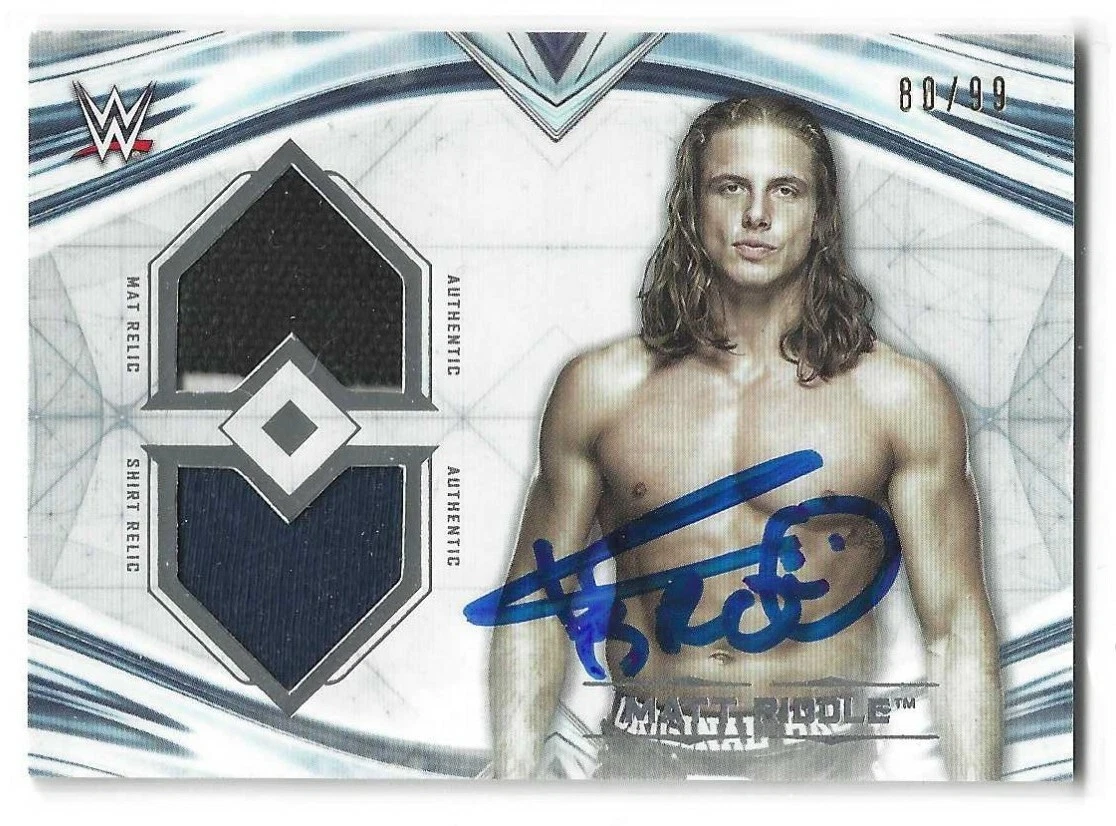 Matt Riddle Signed 2020 Topps WWE Undisputed Dual Relic Card DR-MR 80/99
