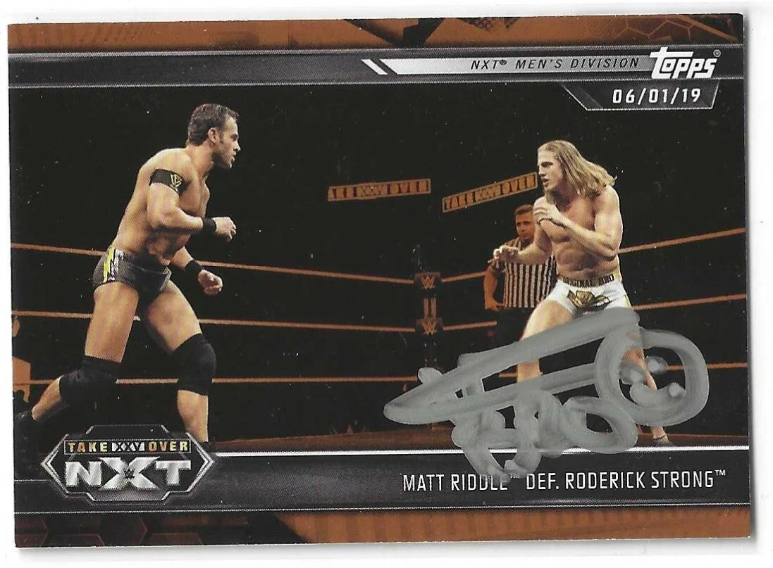 Matt Riddle Signed 2019 Topps NXT Take Over Card #97 WWE
