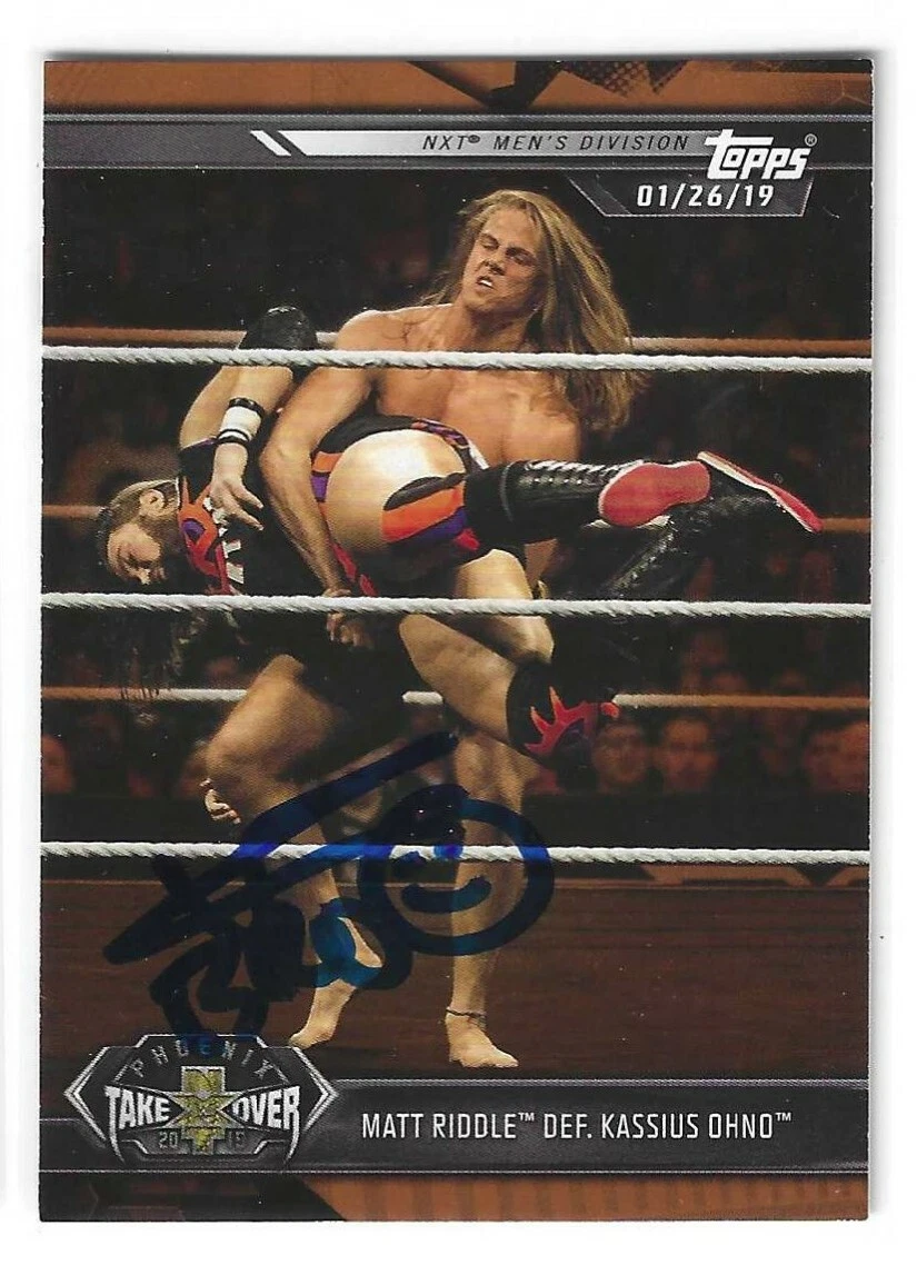 Matt Riddle Signed 2019 Topps Bronze NXT Take Over Card #74 WWE
