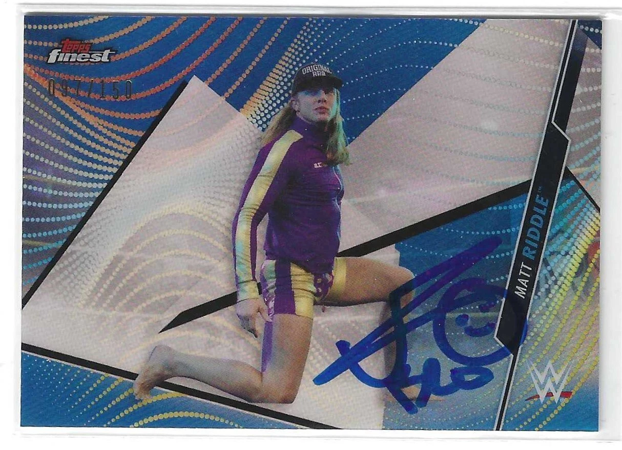 Matt Riddle Signed 2020 Topps Finest NXT Blue Card #53 WWE 097/150
