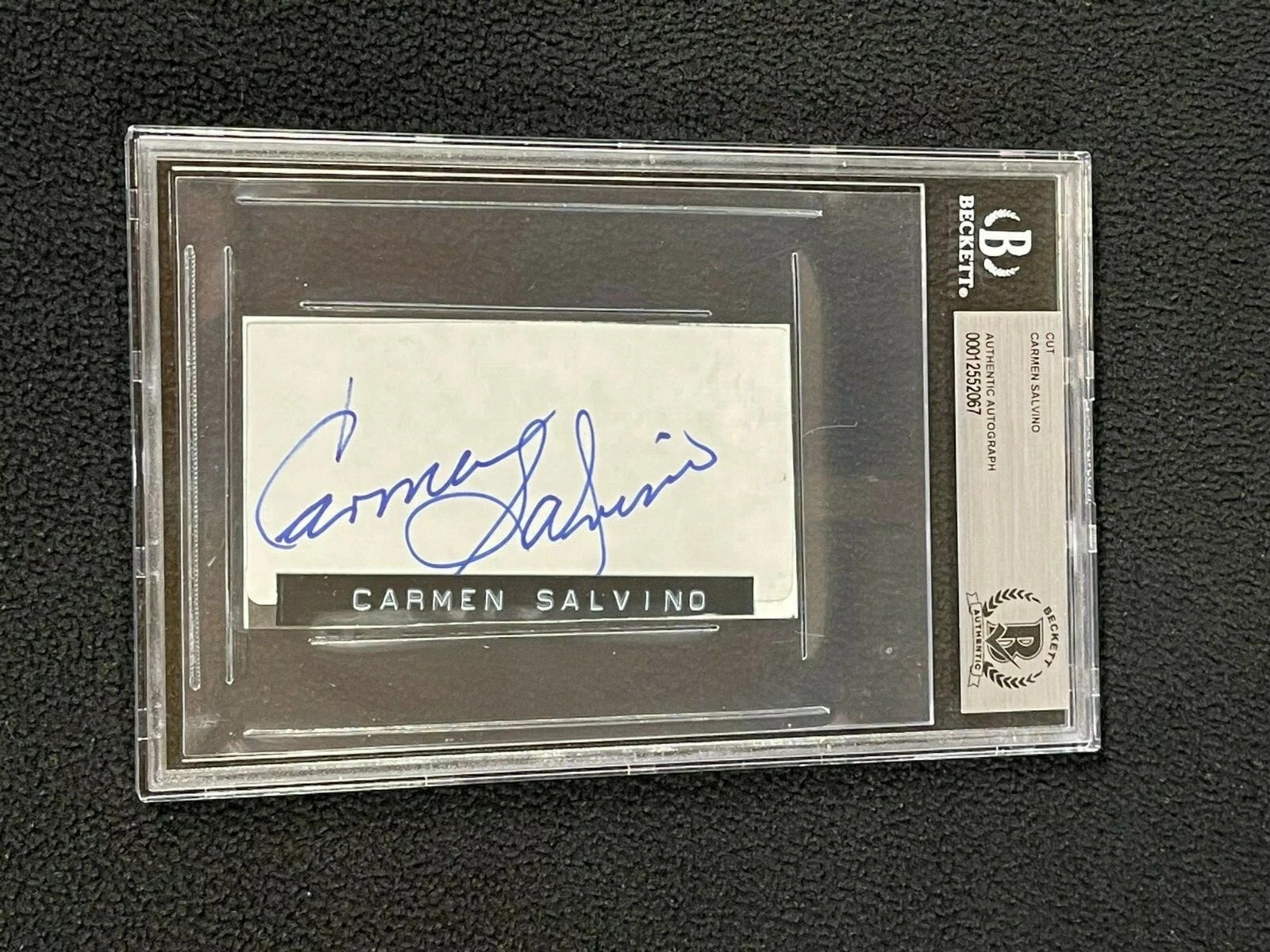Bowling Legend Carmen Salvino Signed Beckett Certified Cut Autograph

