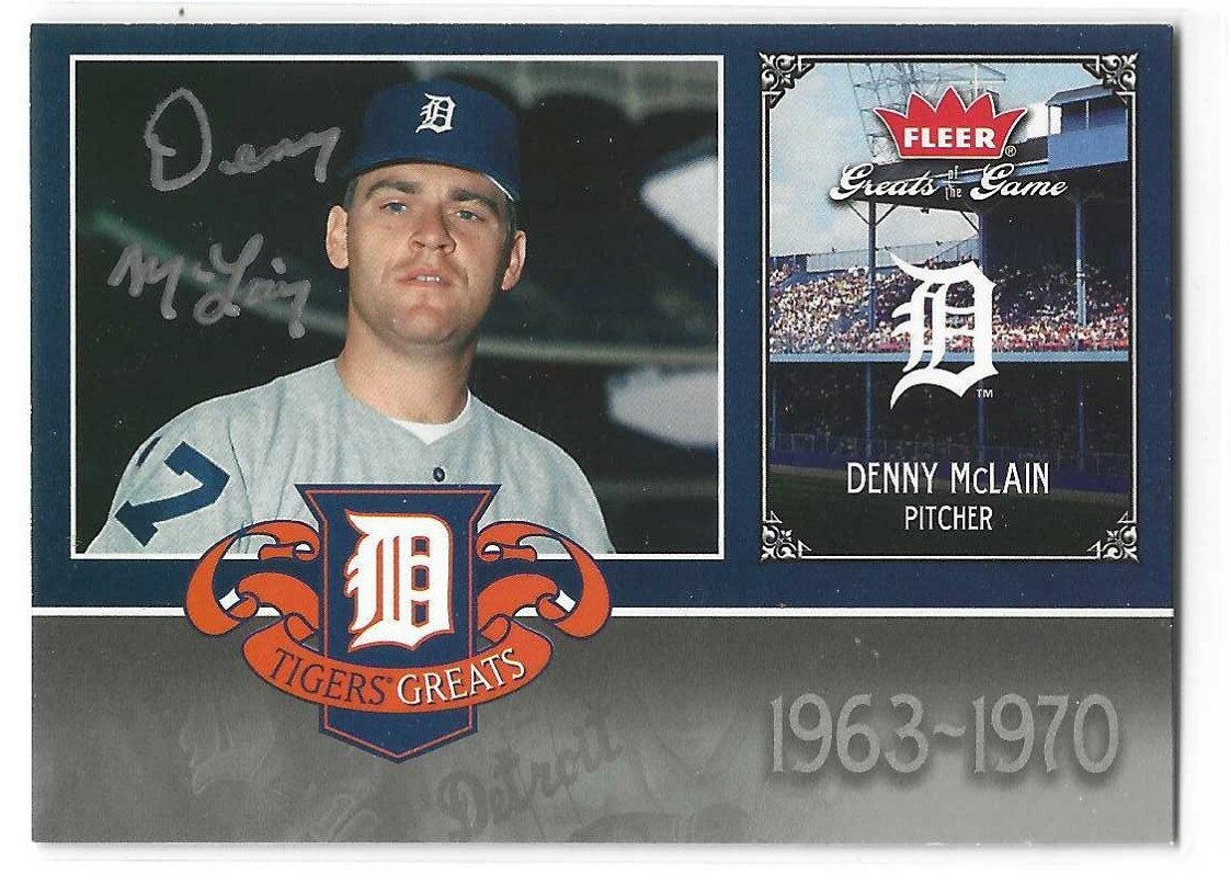 Denny McLain Signed 2006 Fleer Greats Of The Game Card DET-DM Detroit Tigers
