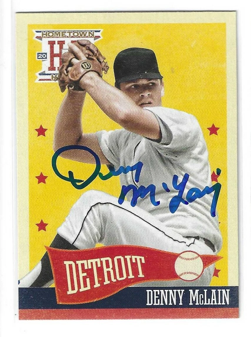 Denny McLain Signed 2013 Panini Hometown Heroes Card #47 Detroit Tigers
