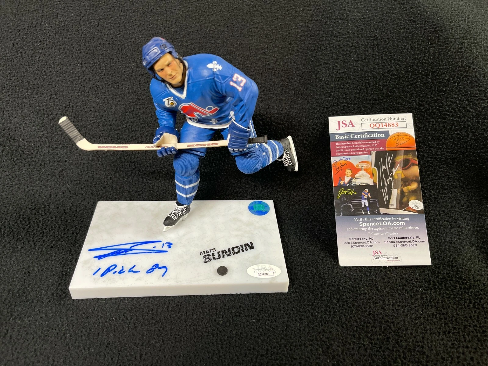 Mats Sundin Signed Quebec Nordiques McFarlane Figure JSA COA
