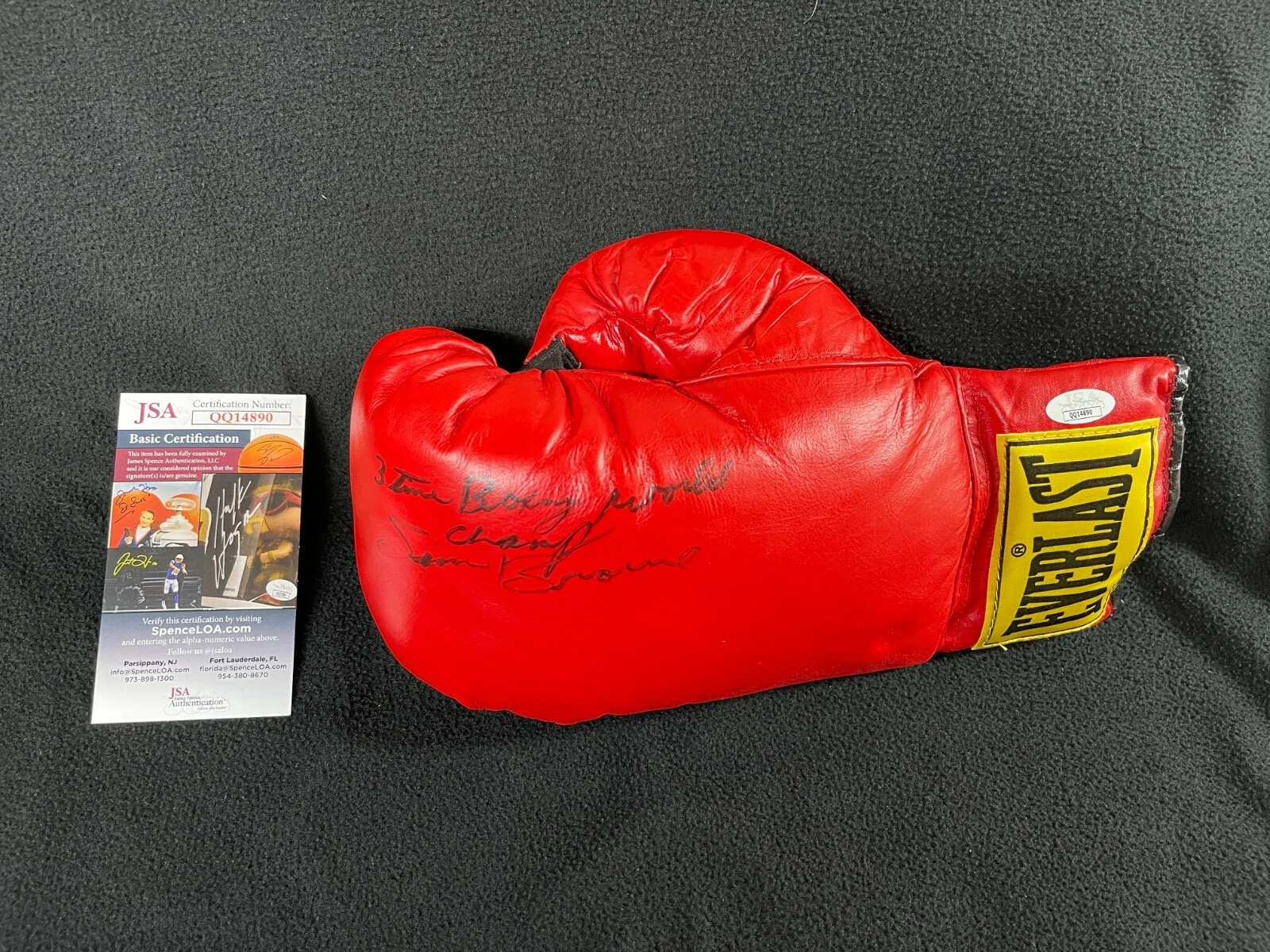 Simon Brown Signed & Inscribed Everlast Boxing Glove JSA COA
