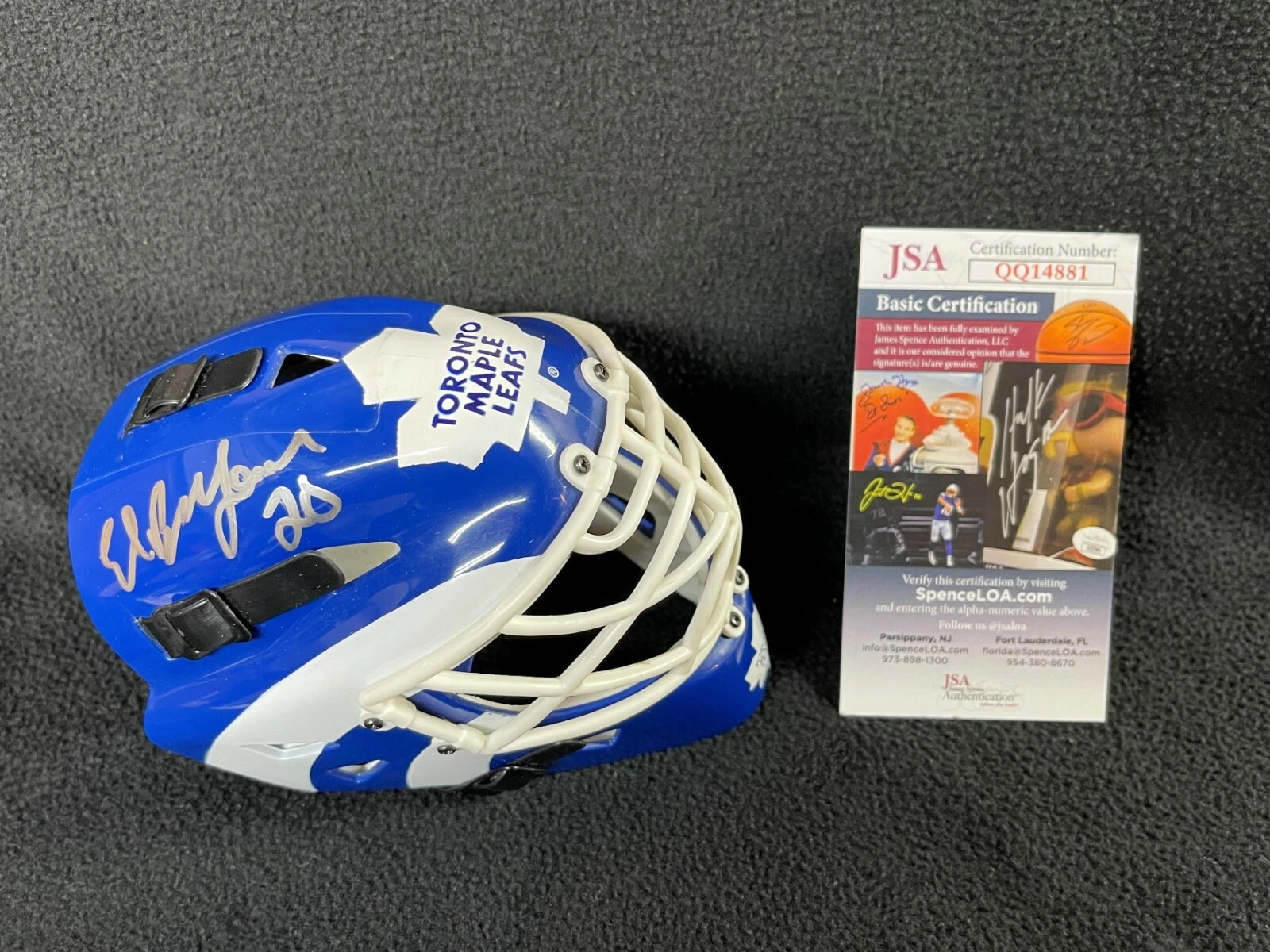 Ed Belfour Signed Toronto Maple Leafs Mini Goalie Mask JSA COA
