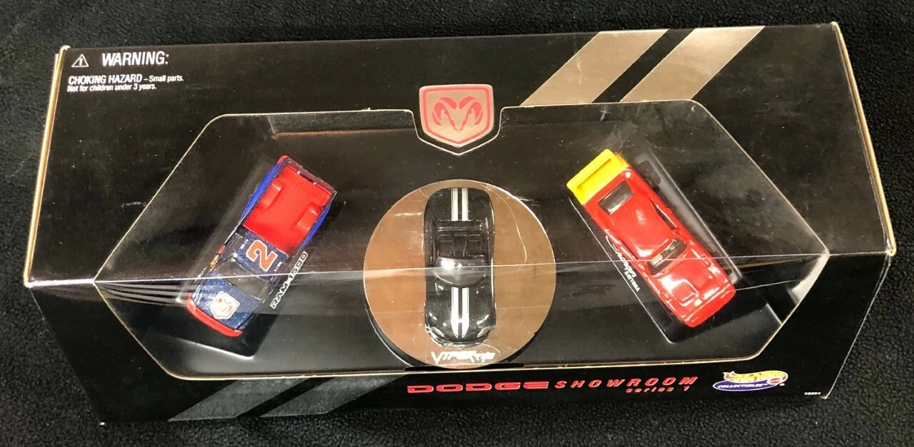 Hot Wheels Collectibles Dodge Showroom Series 1 Car Set Viper, Charger Daytona
