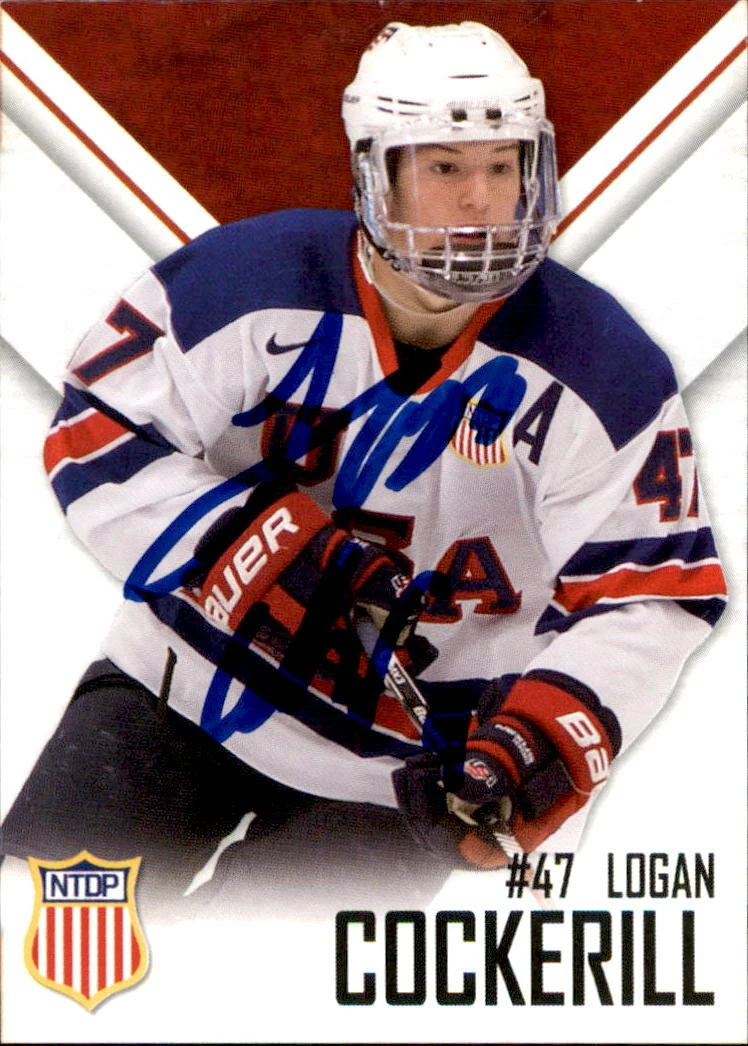 Logan Cockerill Signed USA NTDP Team Issued 1st Card Boston University Terriers
