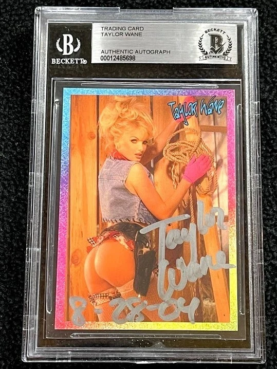 Taylor Wane Signed Adult Film Star Promo Card Beckett Certified

