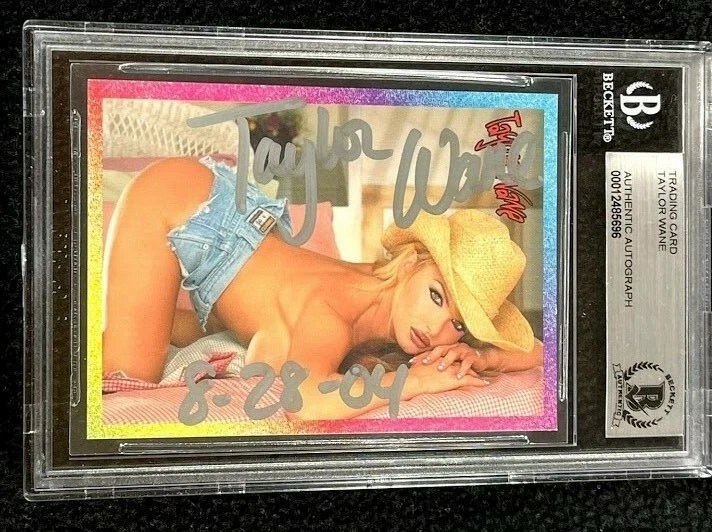 Taylor Wane Signed Adult Film Star Promo Card #15 Beckett Certified
