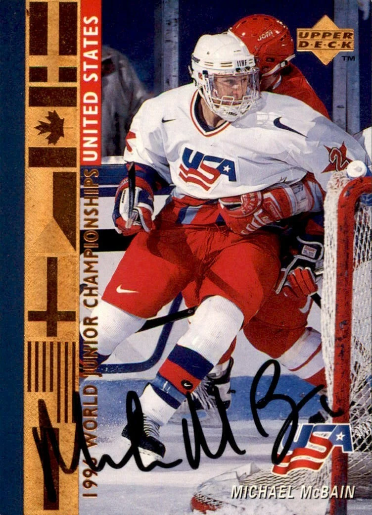 Michael McBain Signed 1996/97 Upper Deck World Juniors Card #570 USA
