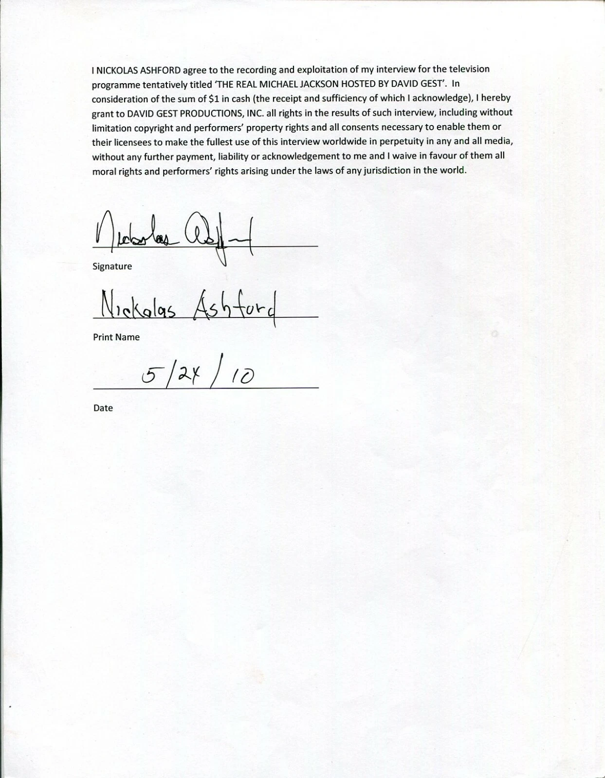 Nickolas Ashford & Simpson R&B Singer Songwriter HOF Signed Autograph Release
