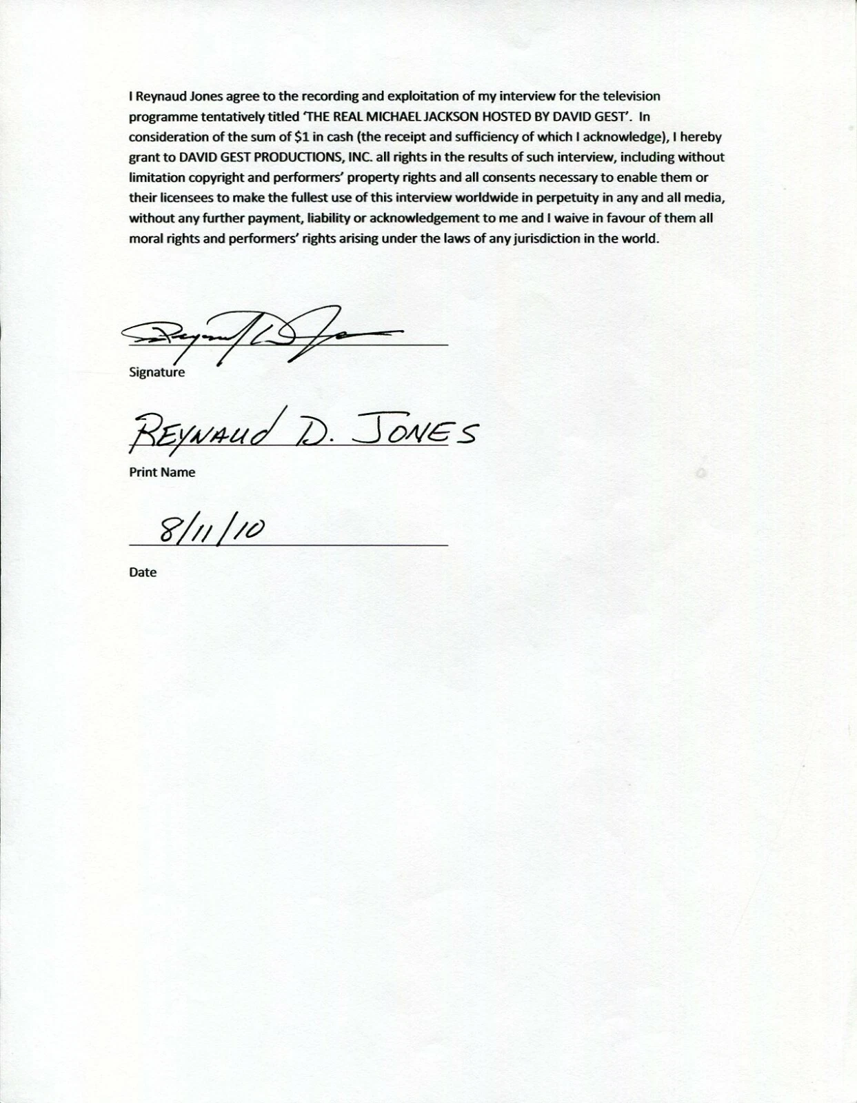 Reynaud Jones The Jackson 5 Michael 1st Appearance Signed Autograph Release
