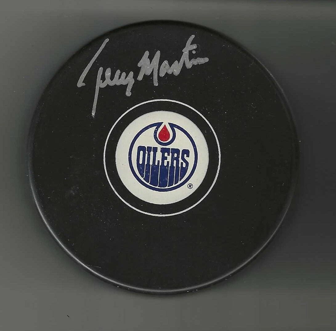 Terry Martin Signed Edmonton Oilers Puck
