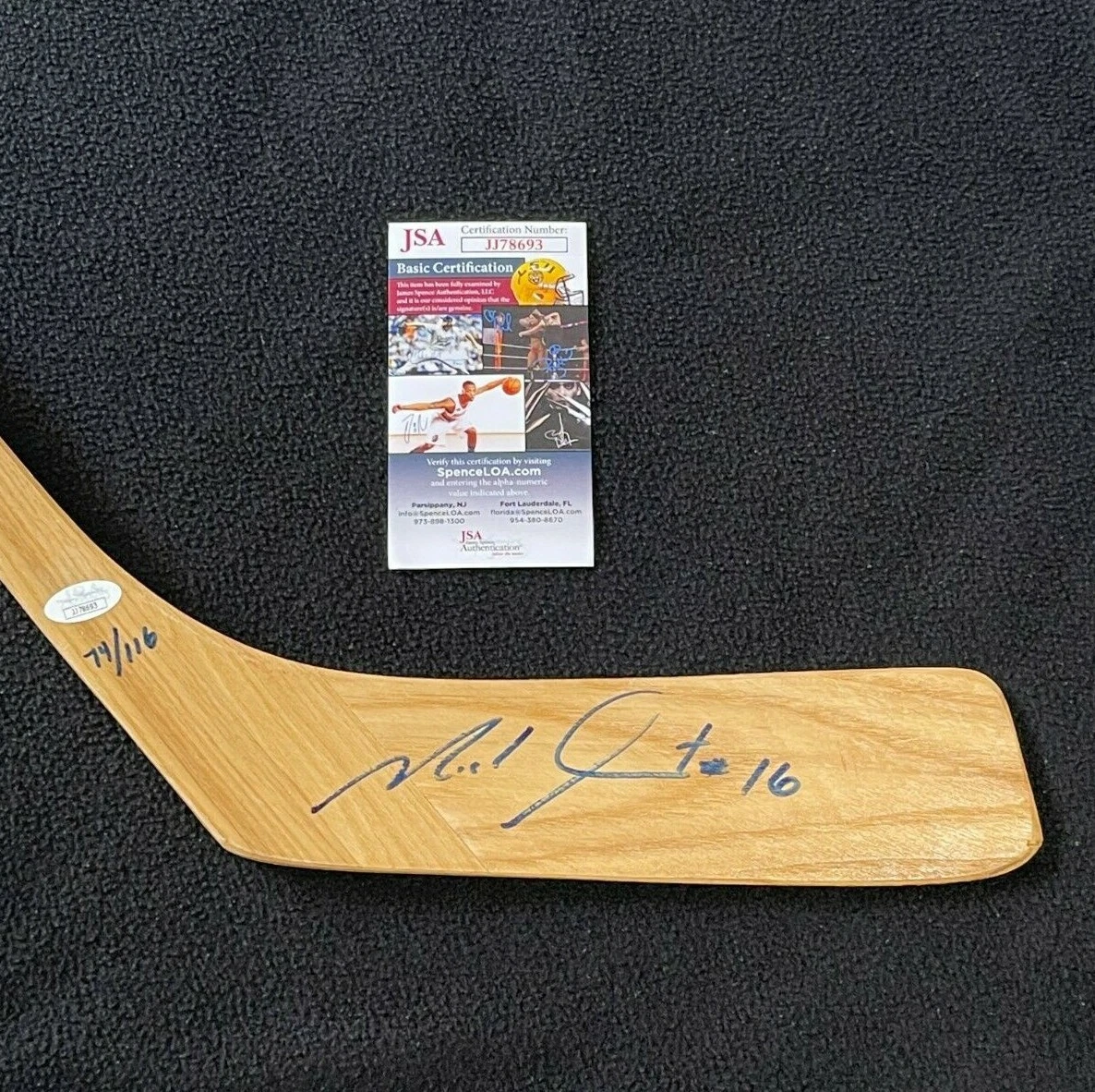 Michel Goulet Signed Quebec Nordiques 500th Goal Commemorative Stick JSA COA

