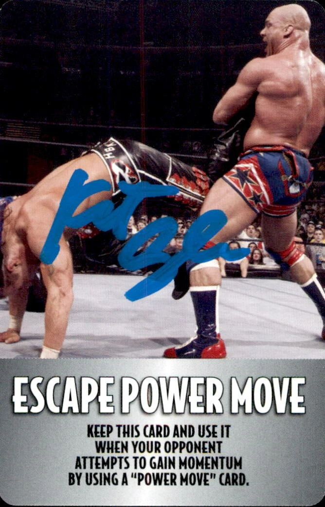 Kurt Angle Signed Chaos Cards Escape Power Move Game Card WWE
