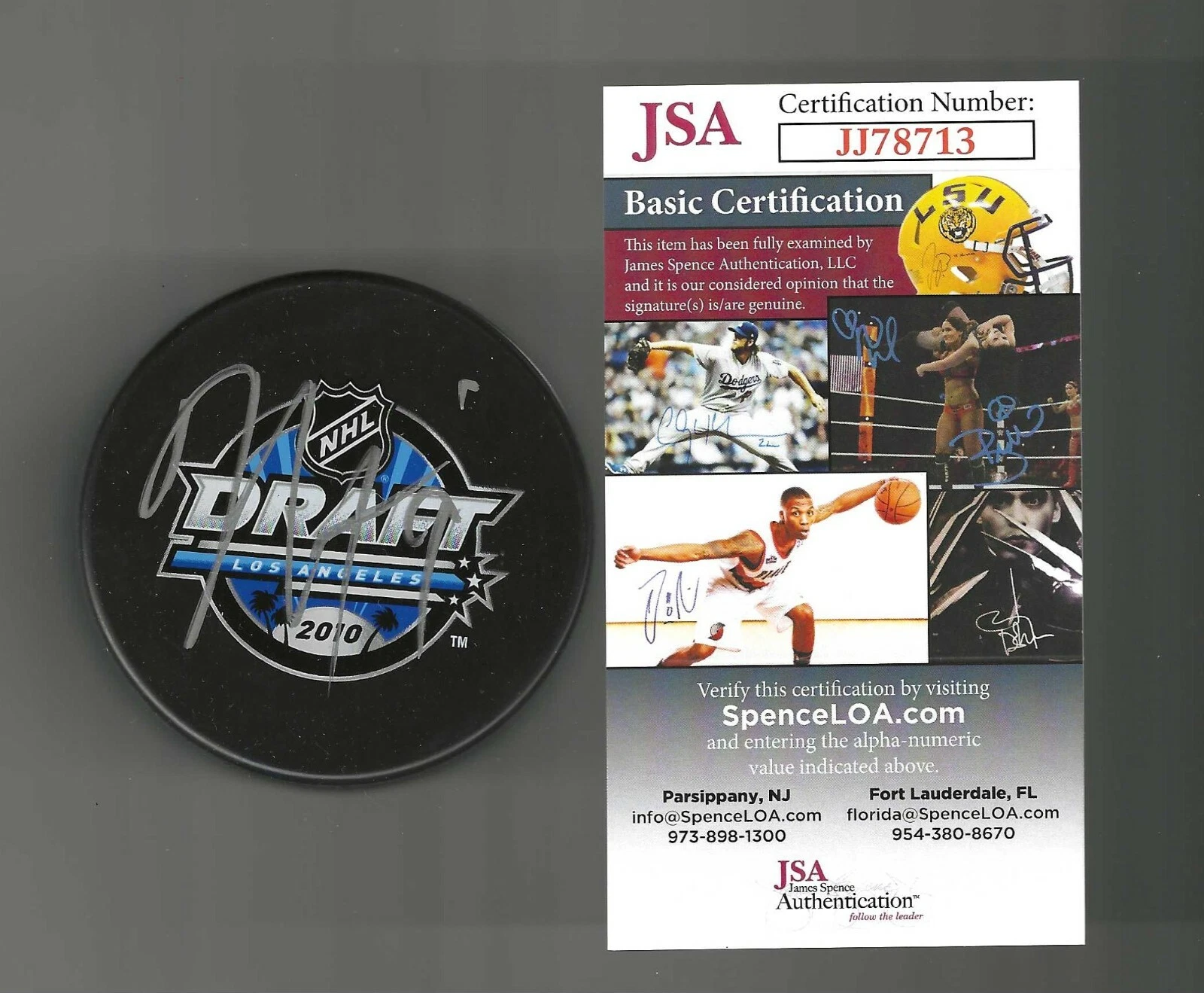 Tyler Seguin Signed 2010 Draft Puck JSA COA Dallas Stars Boston Bruins
