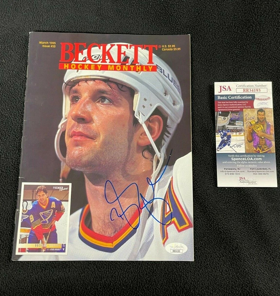 Brendan Shanahan Signed St Louis Blues March 1995 Magazine JSA COA RR34193
