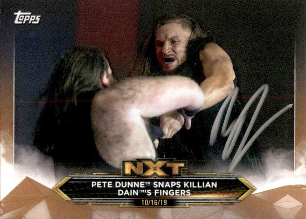 Pete Dunne Signed 2020 Topps WWE NXT Gold Parallel Card #40
