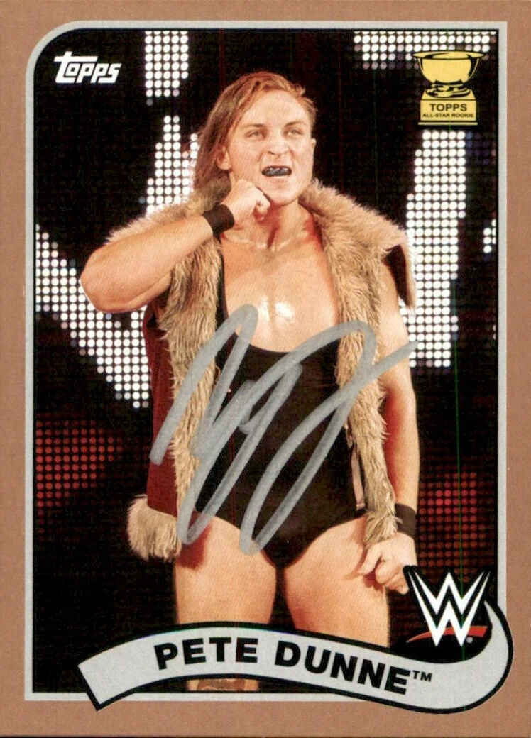 Pete Dunne Signed 2018 Topps WWE Superstar Bronze Rookie Card #59 NXT
