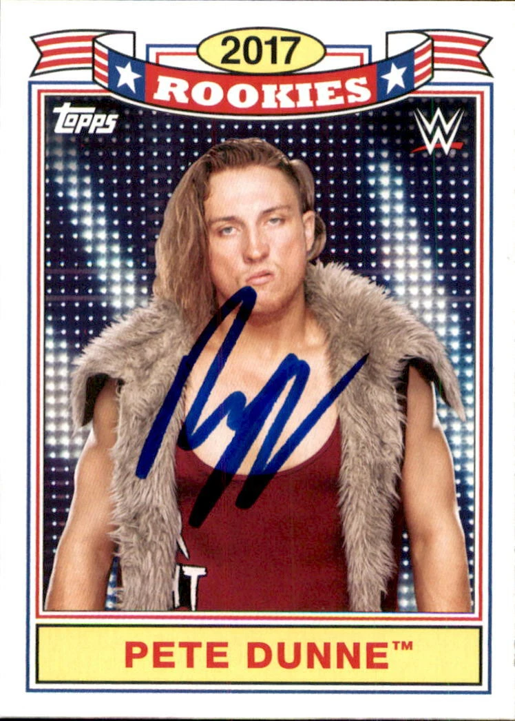Pete Dunne Signed 2018 Topps WWE 2017 Rookie Card TR-6 NXT
