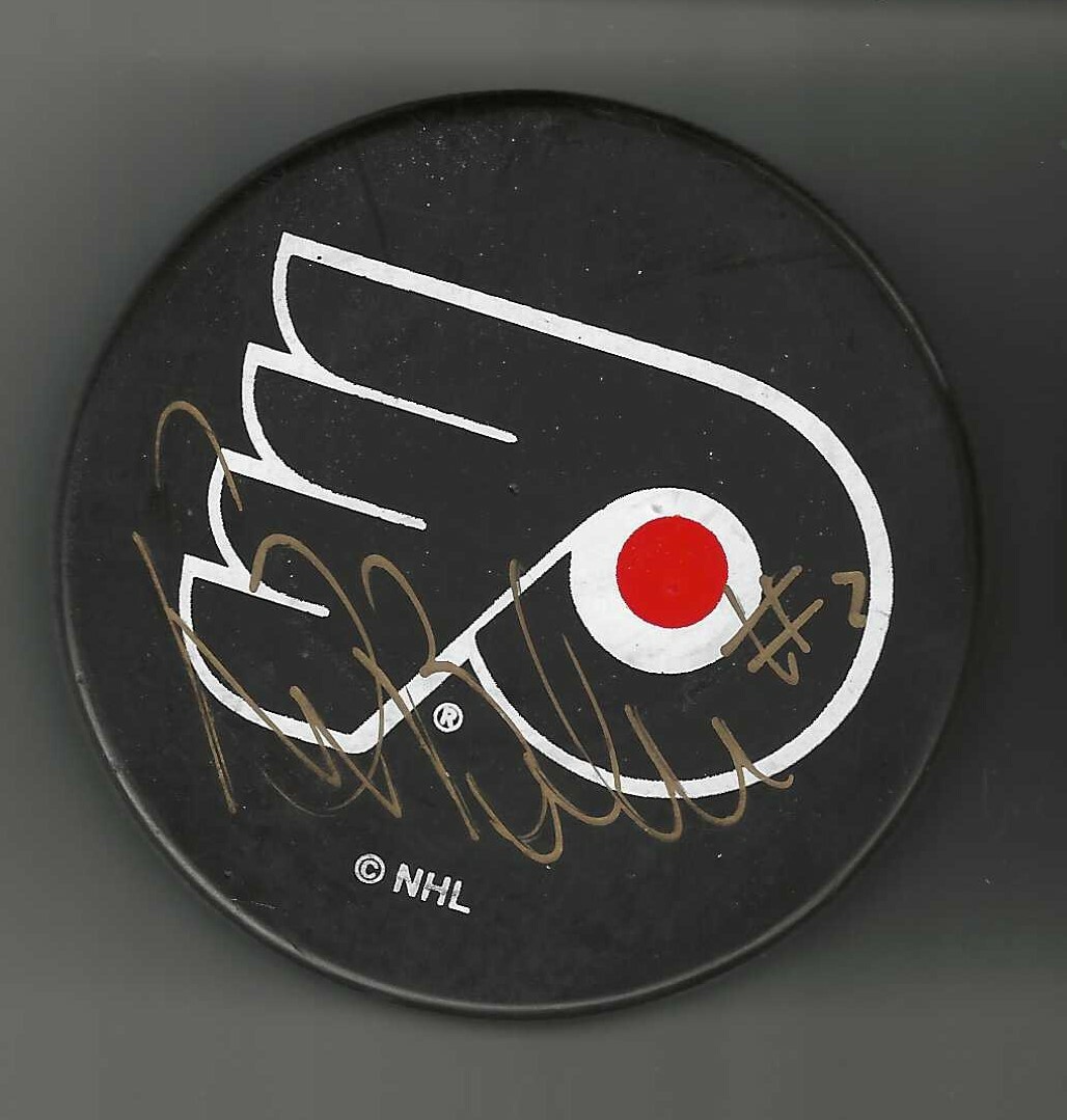 Bill Barber Signed Philadelphia Flyers Ravens Athletic Puck
