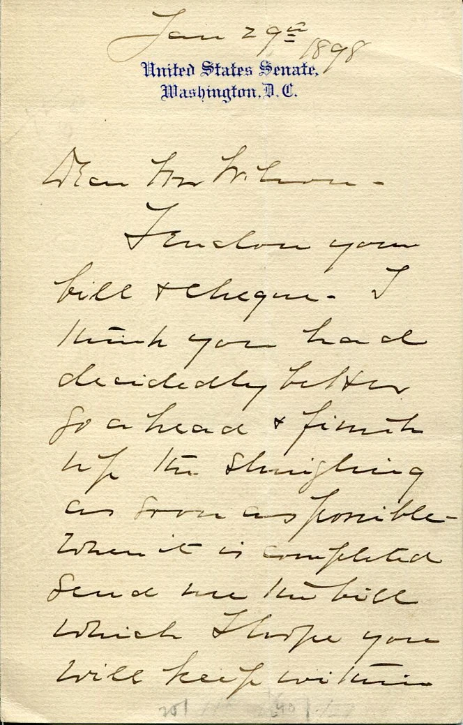 Henry Cabot Lodge Sr. US Senator Massachusetts Congress Signed Autograph ALS
